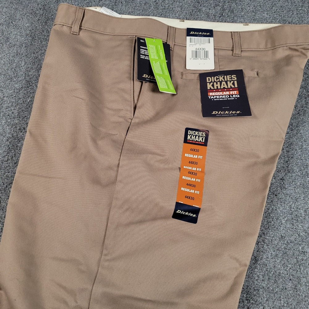 Dickies Khaki Pants Mens 44x30 Tan Regular Fit Tapered Leg WP902RNP NWT